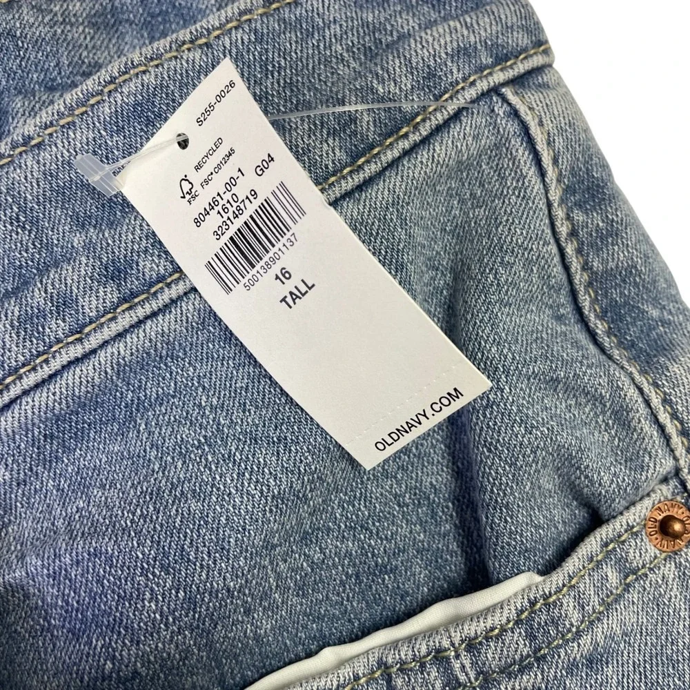 NEW Old Navy High-Rise Barrel Leg Jeans Light Wash Blue Womens 16 Tall - Picture 6 of 14